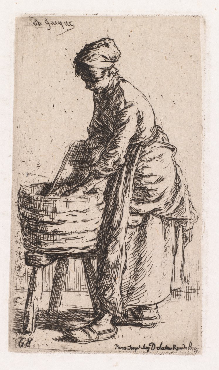 Laveuse, 1850 - Charles Emile Jacque