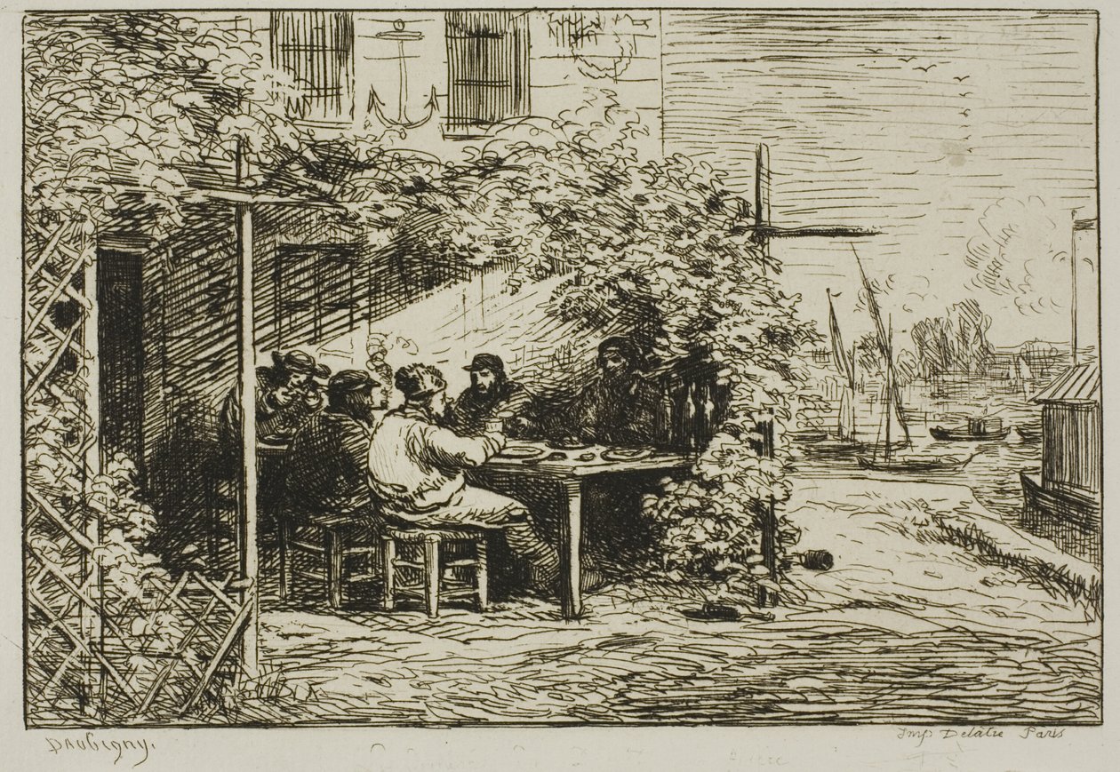 Petit-déjeuner de départ à Asnières - Charles Francois Daubigny