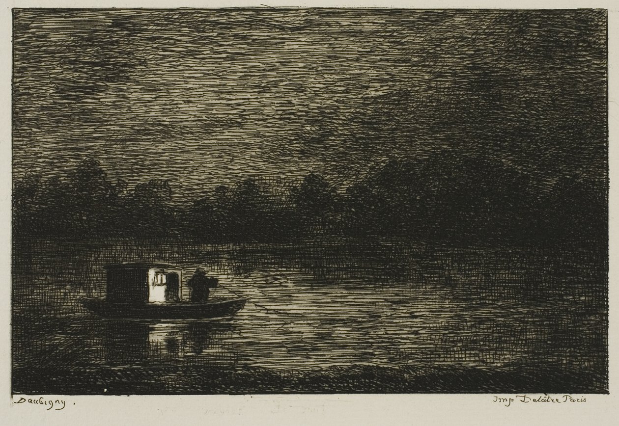 Voyage nocturne (Le filet de pêche) - Charles Francois Daubigny
