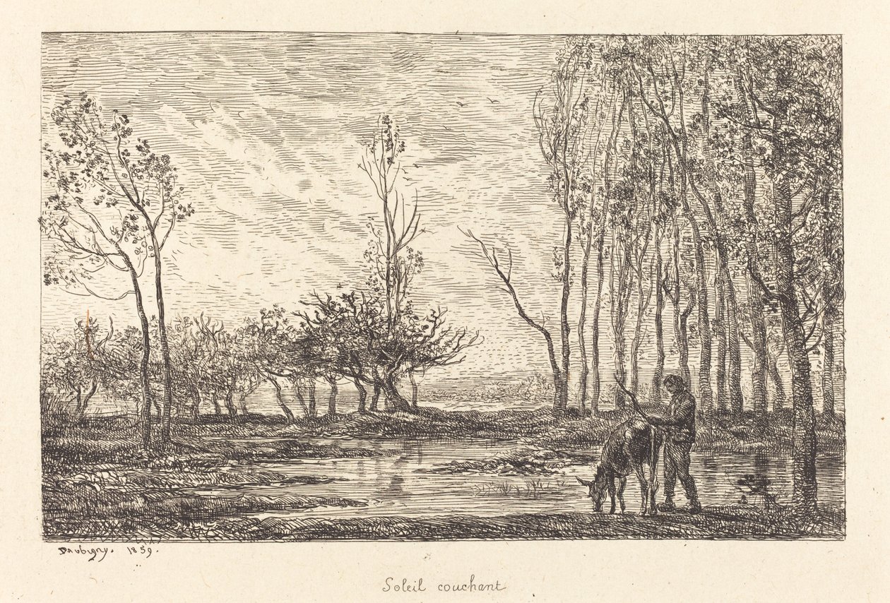 Soleil couchant - Charles Francois Daubigny