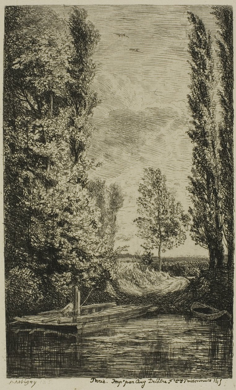 Le bac - Charles Francois Daubigny