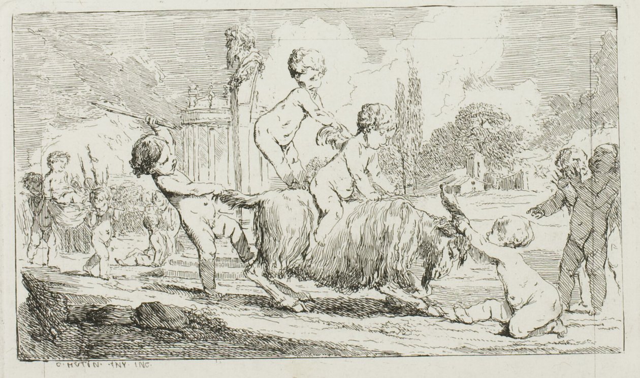 Les enfants jouent - Charles Francois Hutin