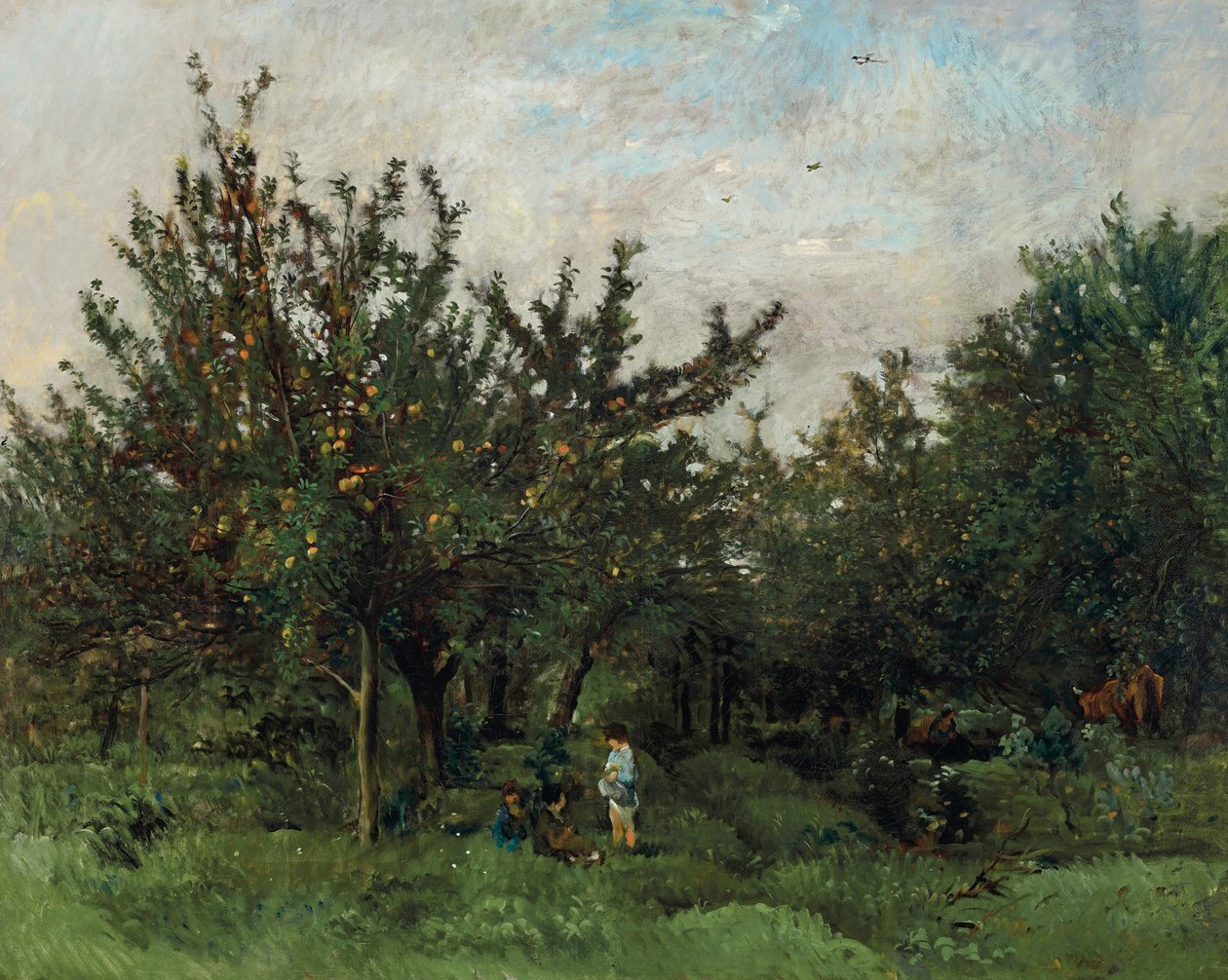 Un verger de pommes - Charles Francois Daubigny