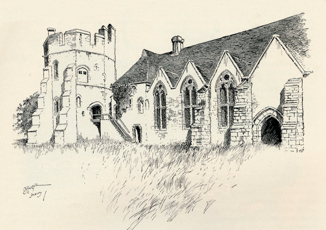 Château de Stokesay, vers 1893, 1894 - Charles George Harper