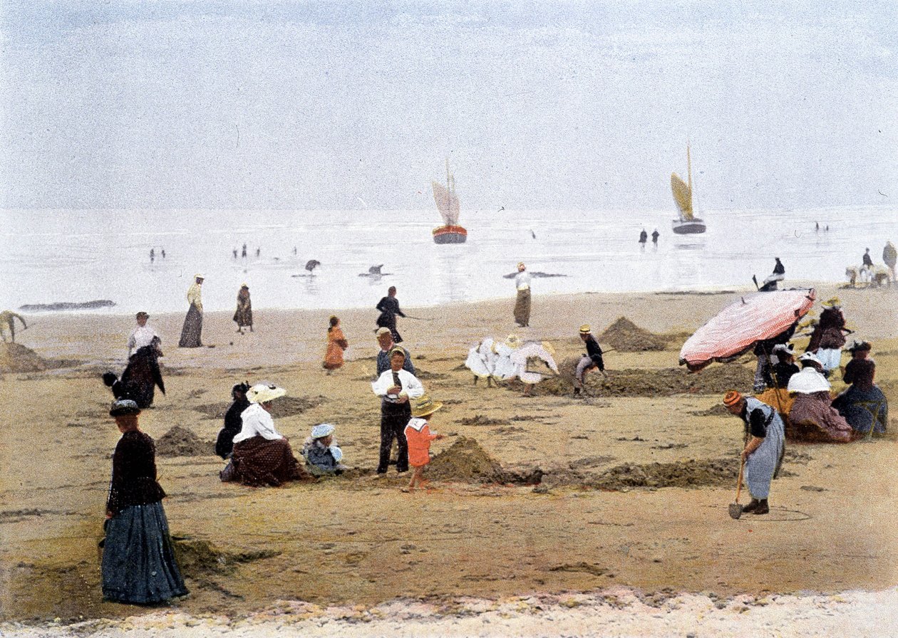 À marée basse. Gravure de Gillot, vers 1900. - Charles Gillot