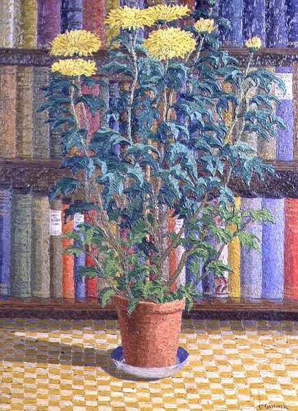 Chrysanthèmes jaunes dans un pot de fleurs - Charles Ginner