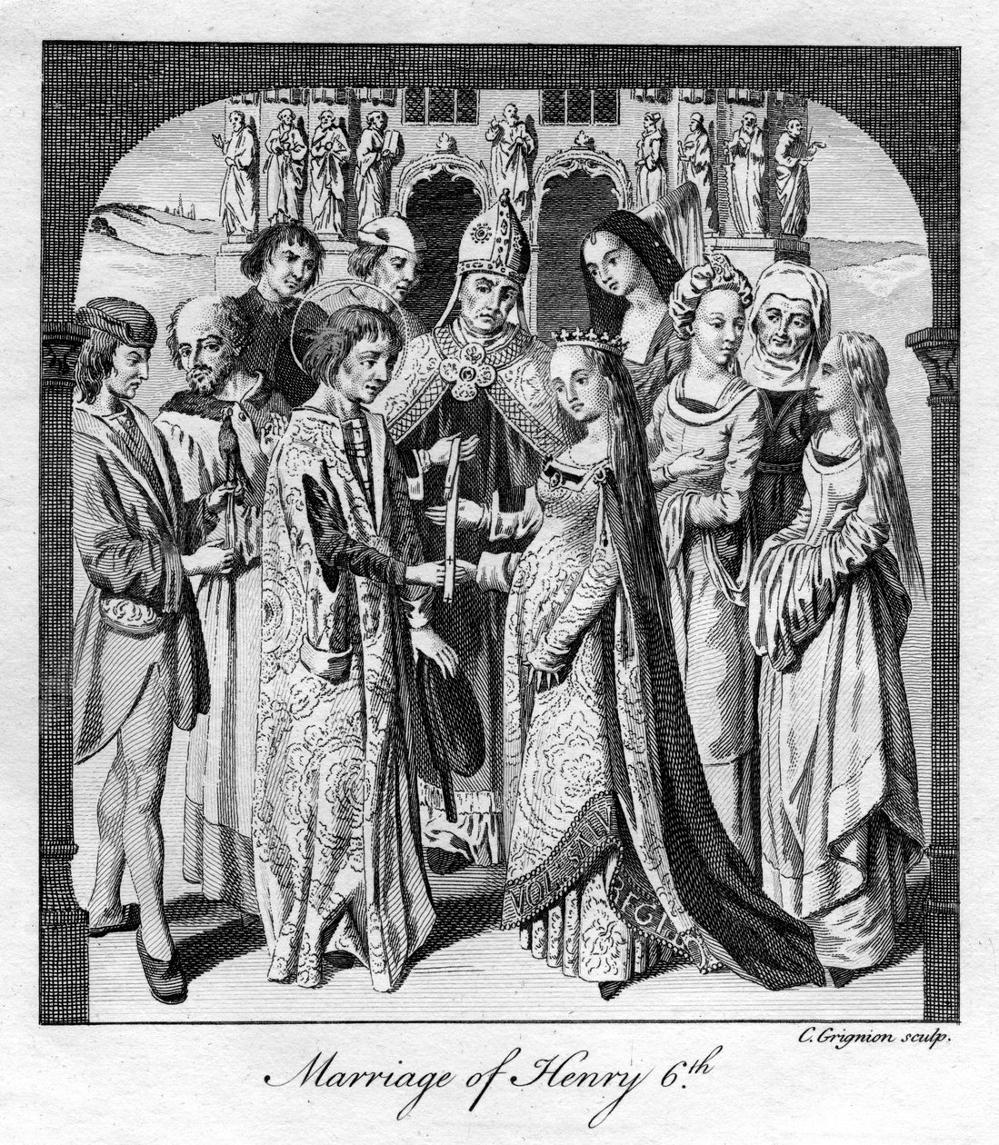 Mariage de Henri VI, 1445, XVIIIe siècle - Charles Grignion
