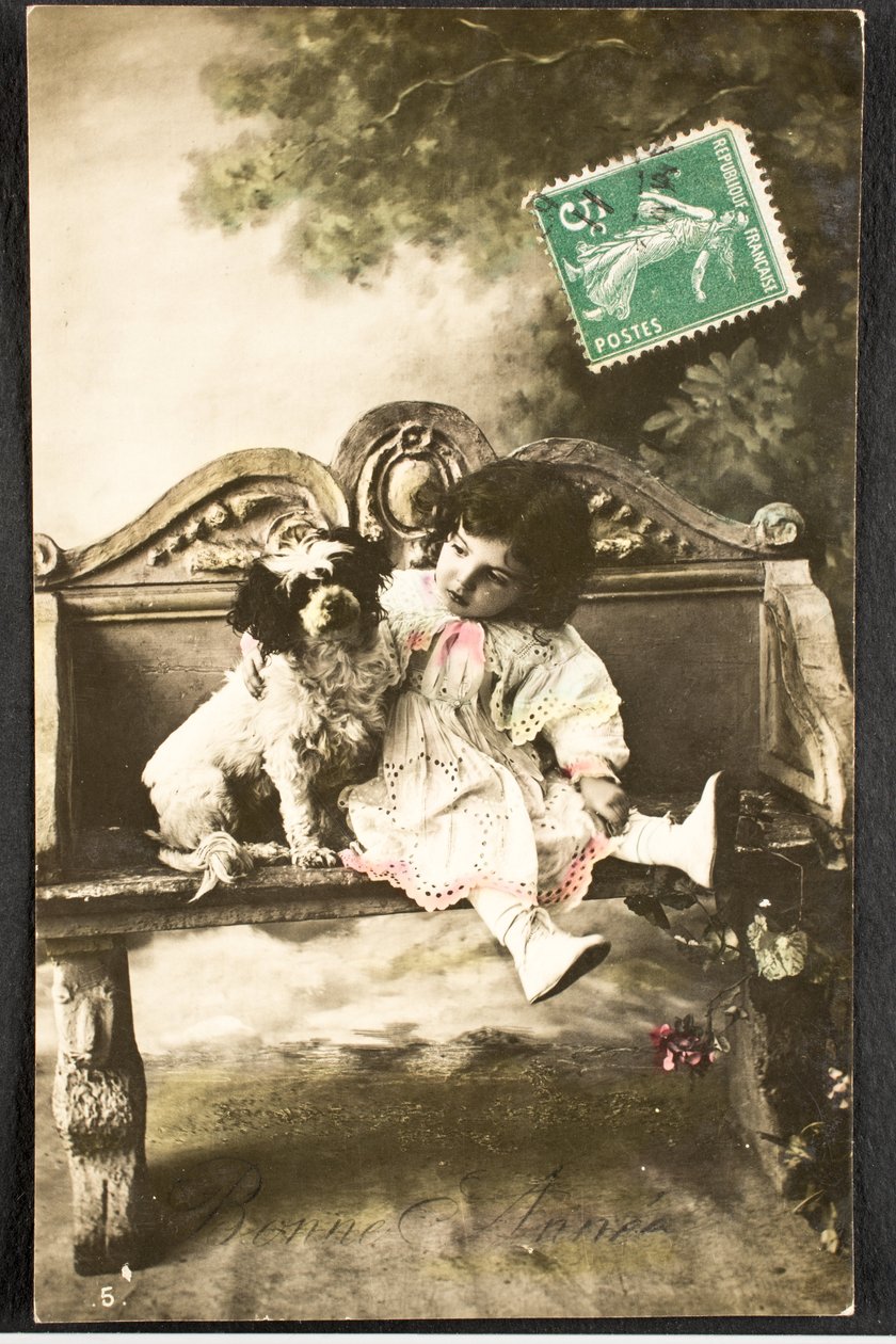 Vieille carte postale/Bonne année/Souhait/Enfant - Augustus Kollner