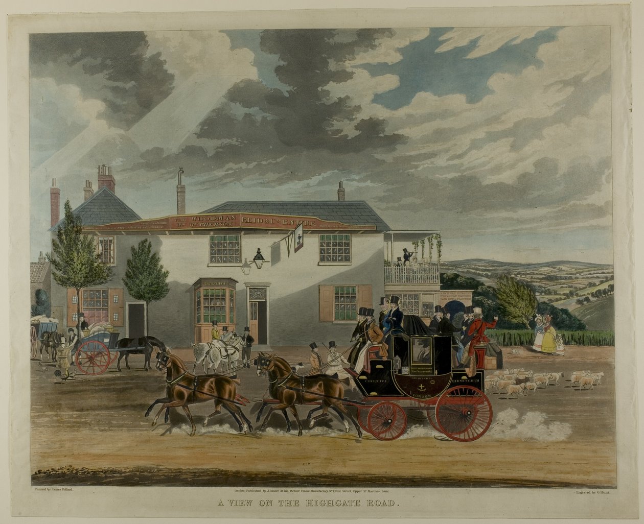 Vue sur la route de Highgate - Charles Hunt