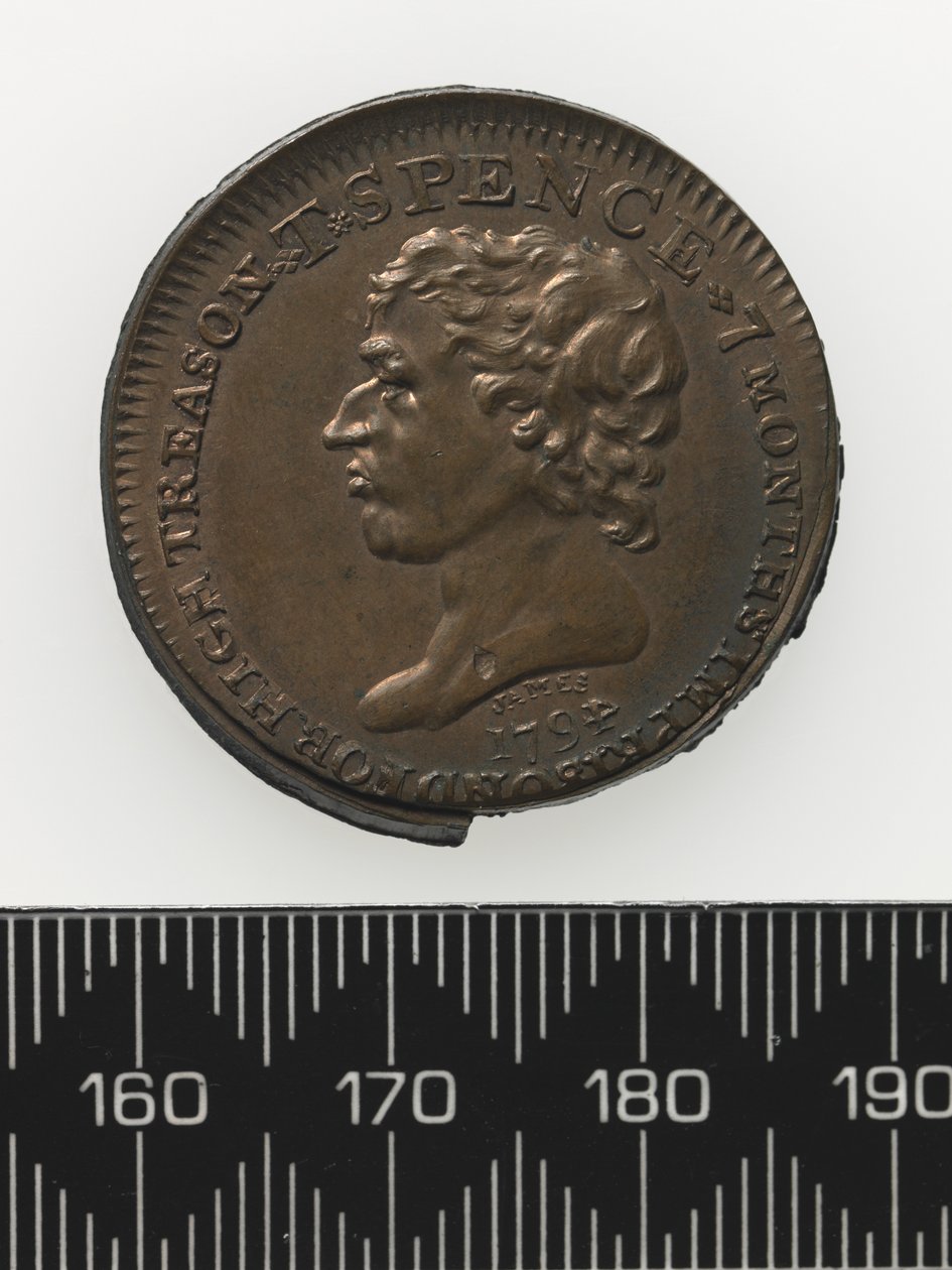 Buste de Thomas Spence Token, avers (cuivre) - Charles James