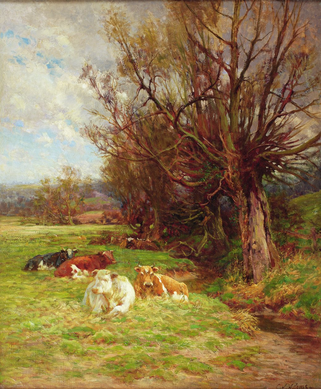 Bétail en pâturage - Charles James Adams