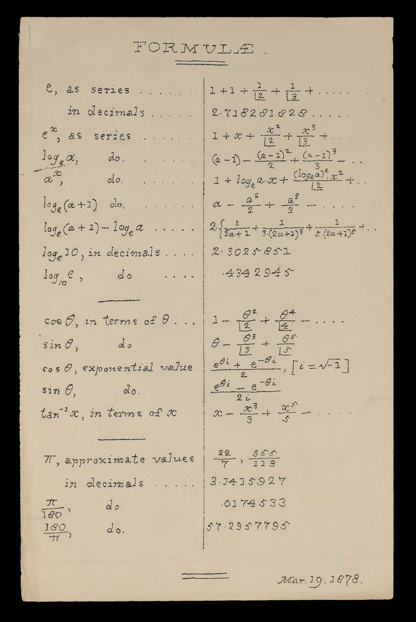 Formules, Oxford - Charles Lutwidge Dodgson