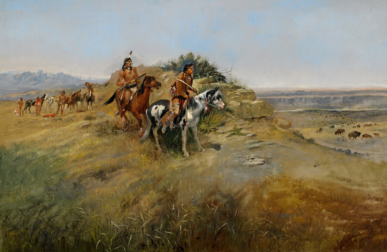 Chasse au bison, 1891 - Charles Marion Russell