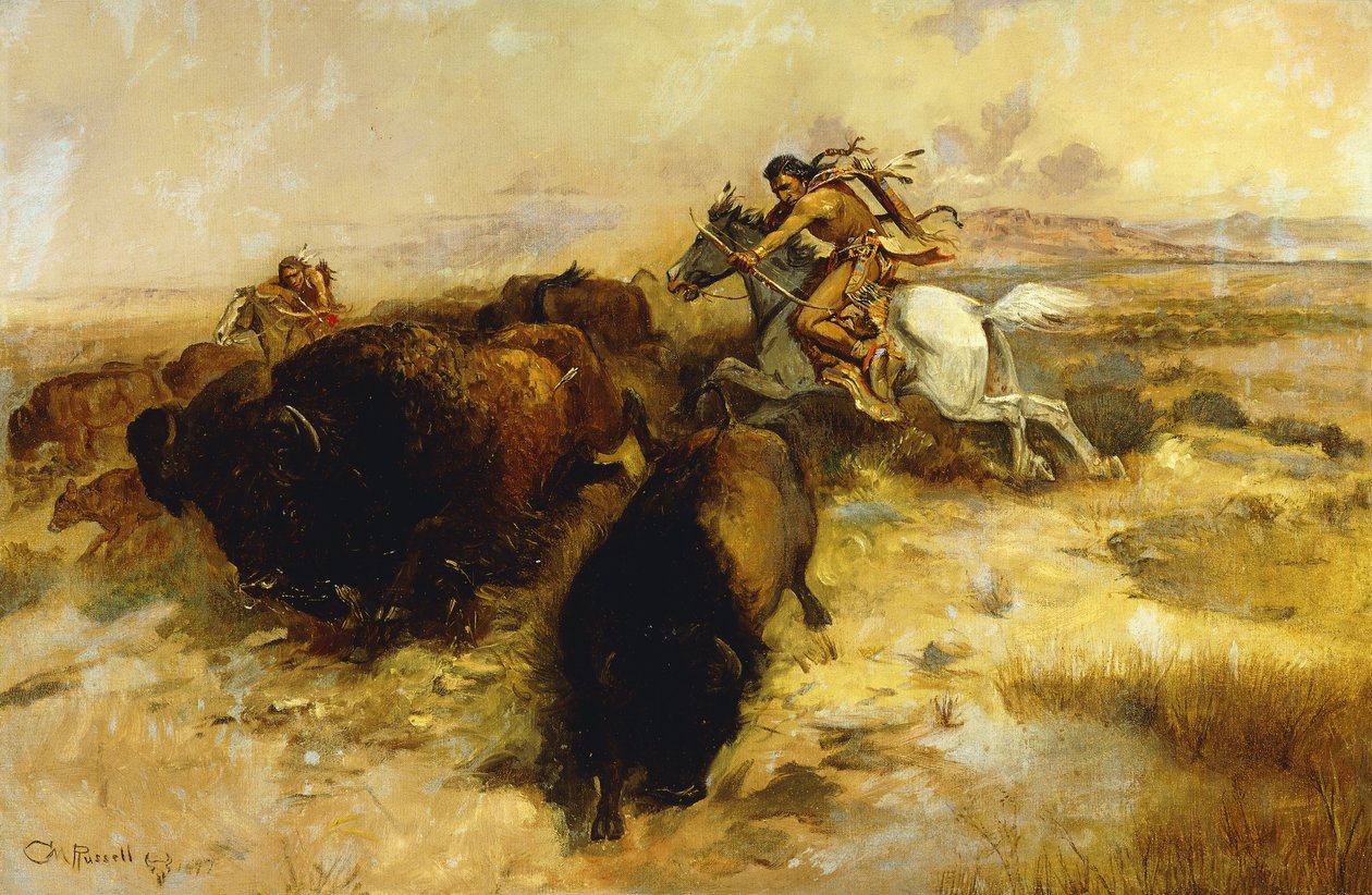 Chasse au bison, 1897 - Charles Marion Russell