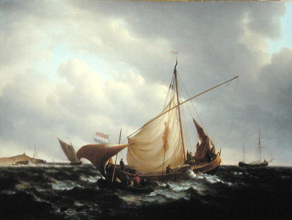 Bateau néerlandais prenant la mer - Charles Martin Powell