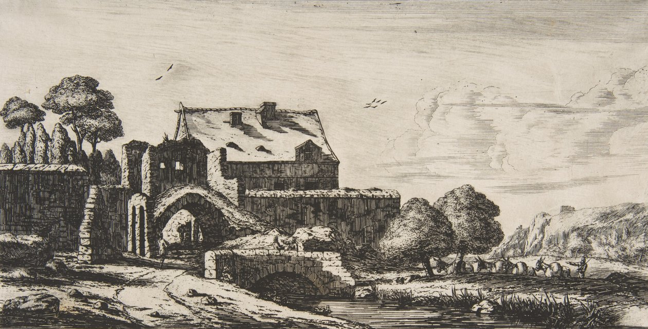 Un moulin à eau près de Saint-Denis, 1850 - Charles Meryon