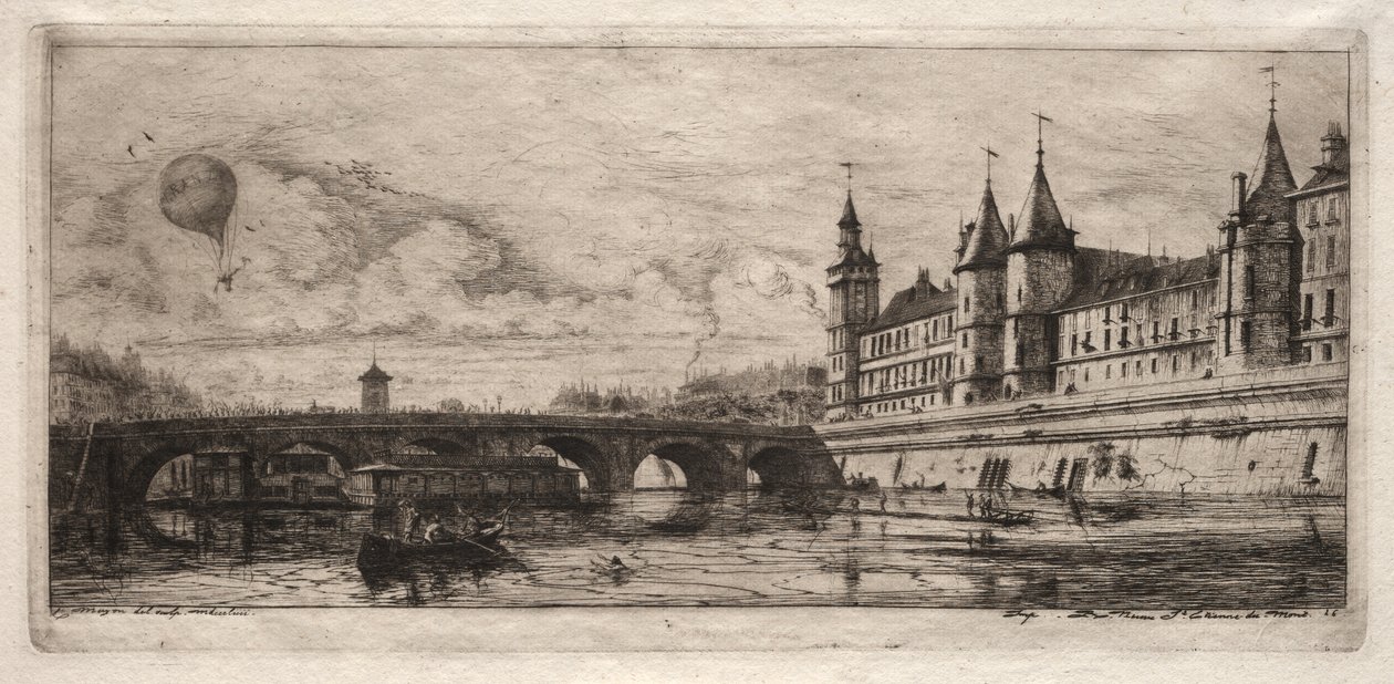 Eaux-fortes de Paris : Le Pont au Change - Charles Meryon