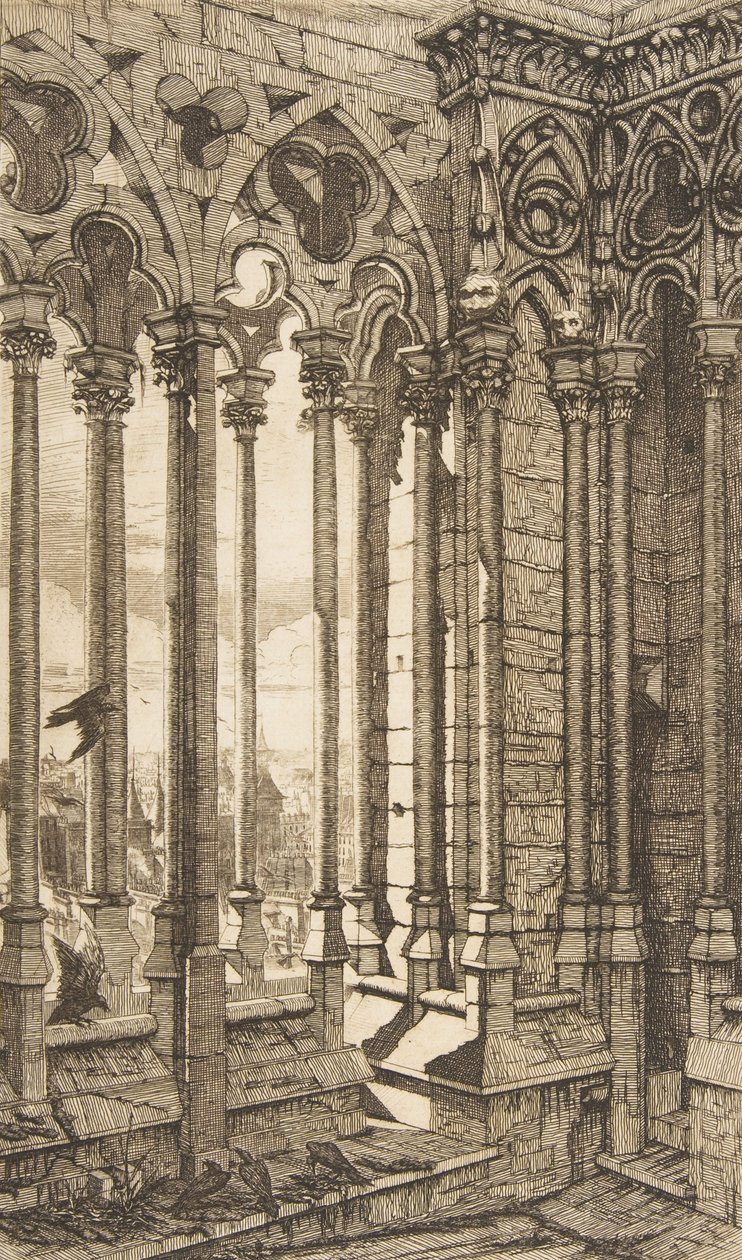 Galerie, Cathédrale Notre-Dame, Paris, 1853 - Charles Meryon
