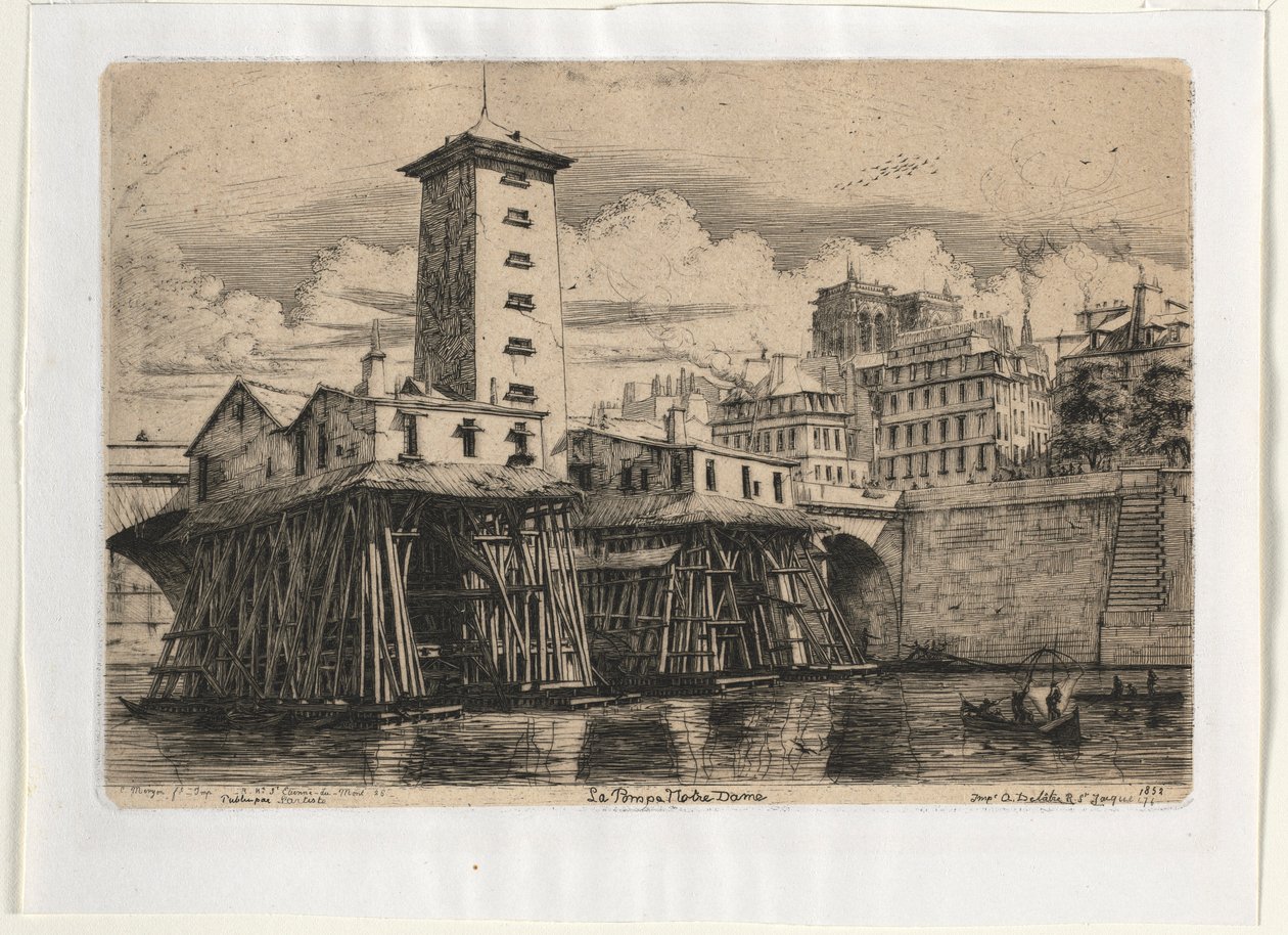 Station de pompage Notre-Dame, Paris, 1852 - Charles Meryon