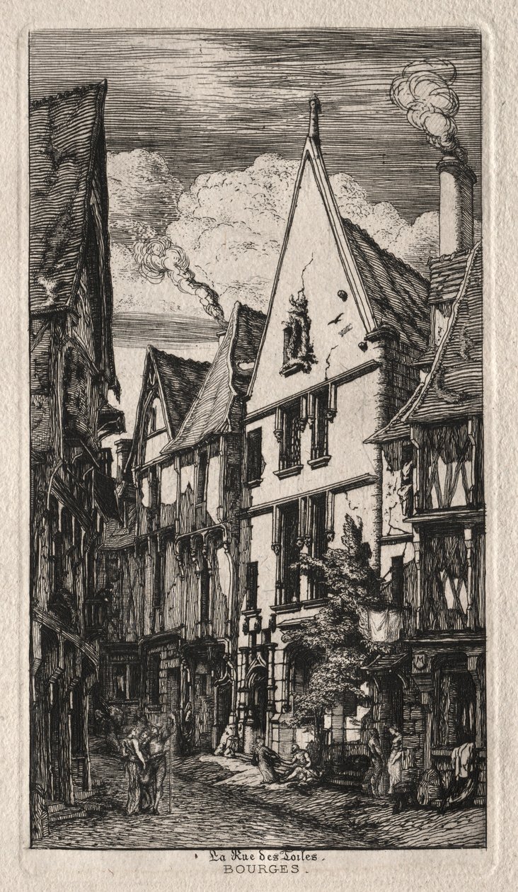 Rue des Toiles, Bourges, 1853 - Charles Meryon