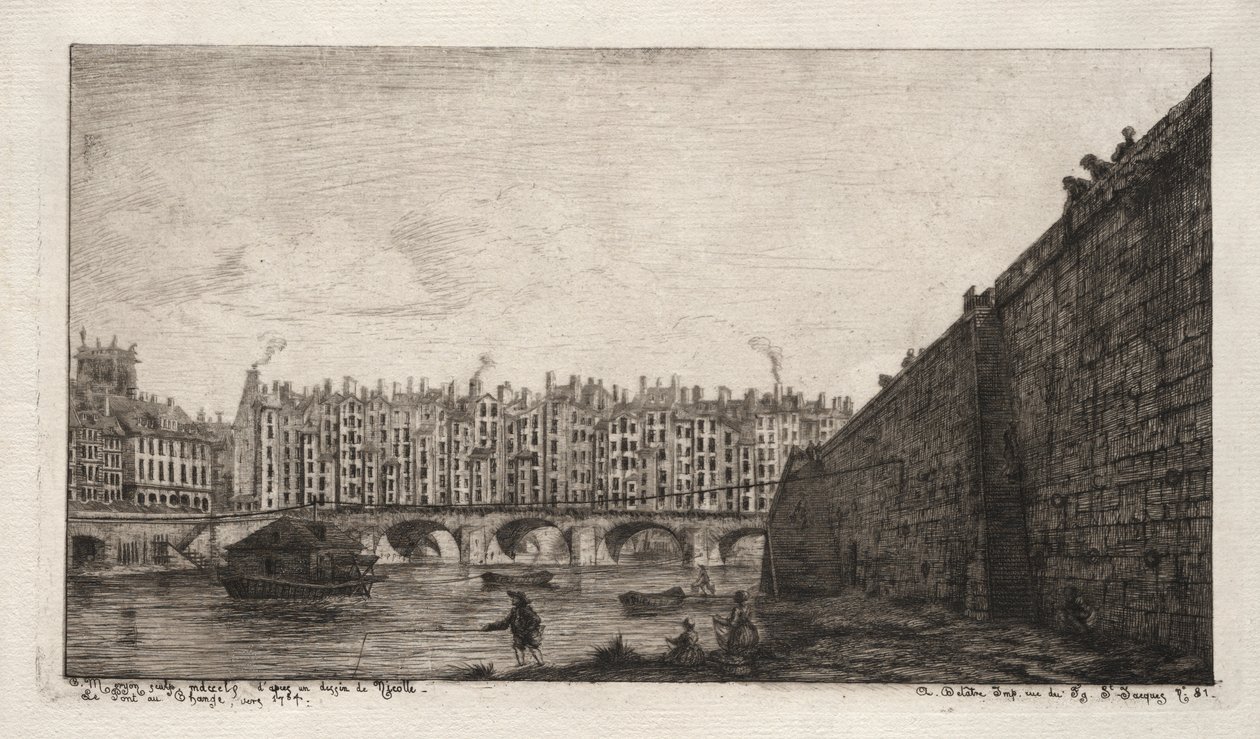 Le Pont de la Bourse, Paris, vers 1784 - Charles Meryon