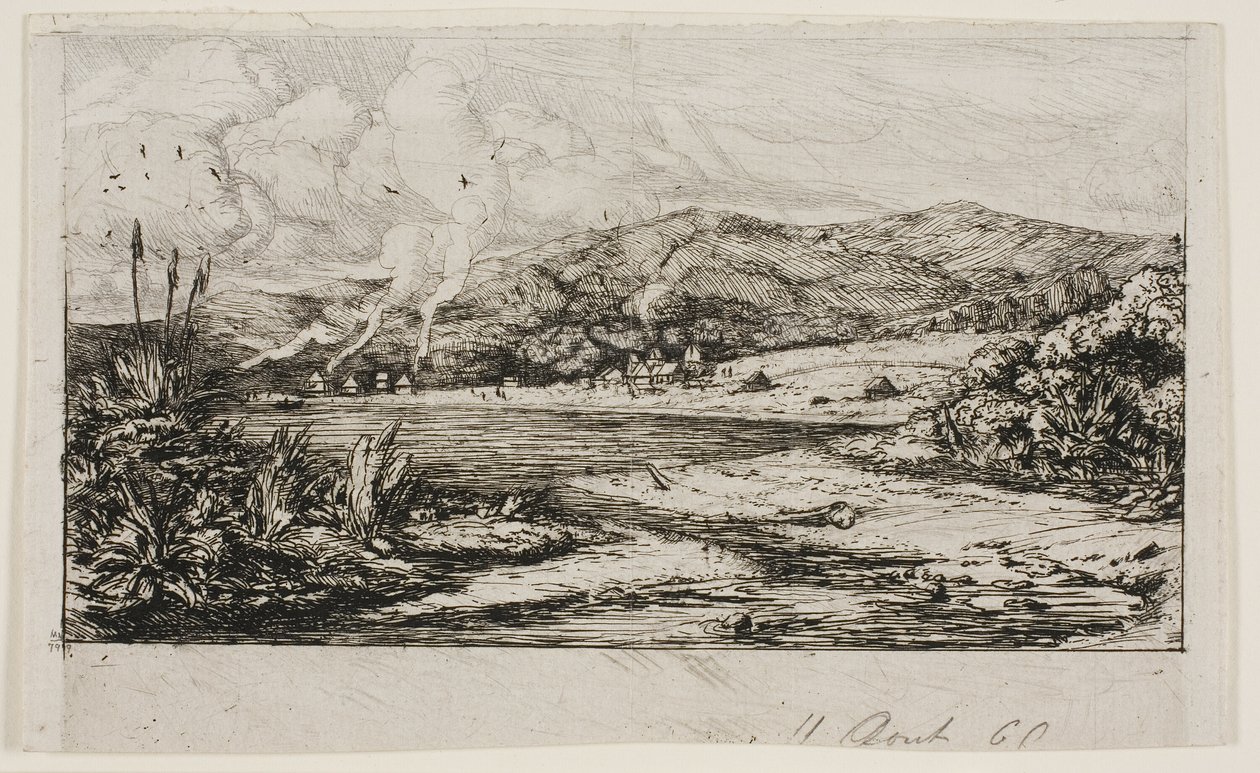 La petite colonie française à Akaroa, 1845 - Charles Meryon