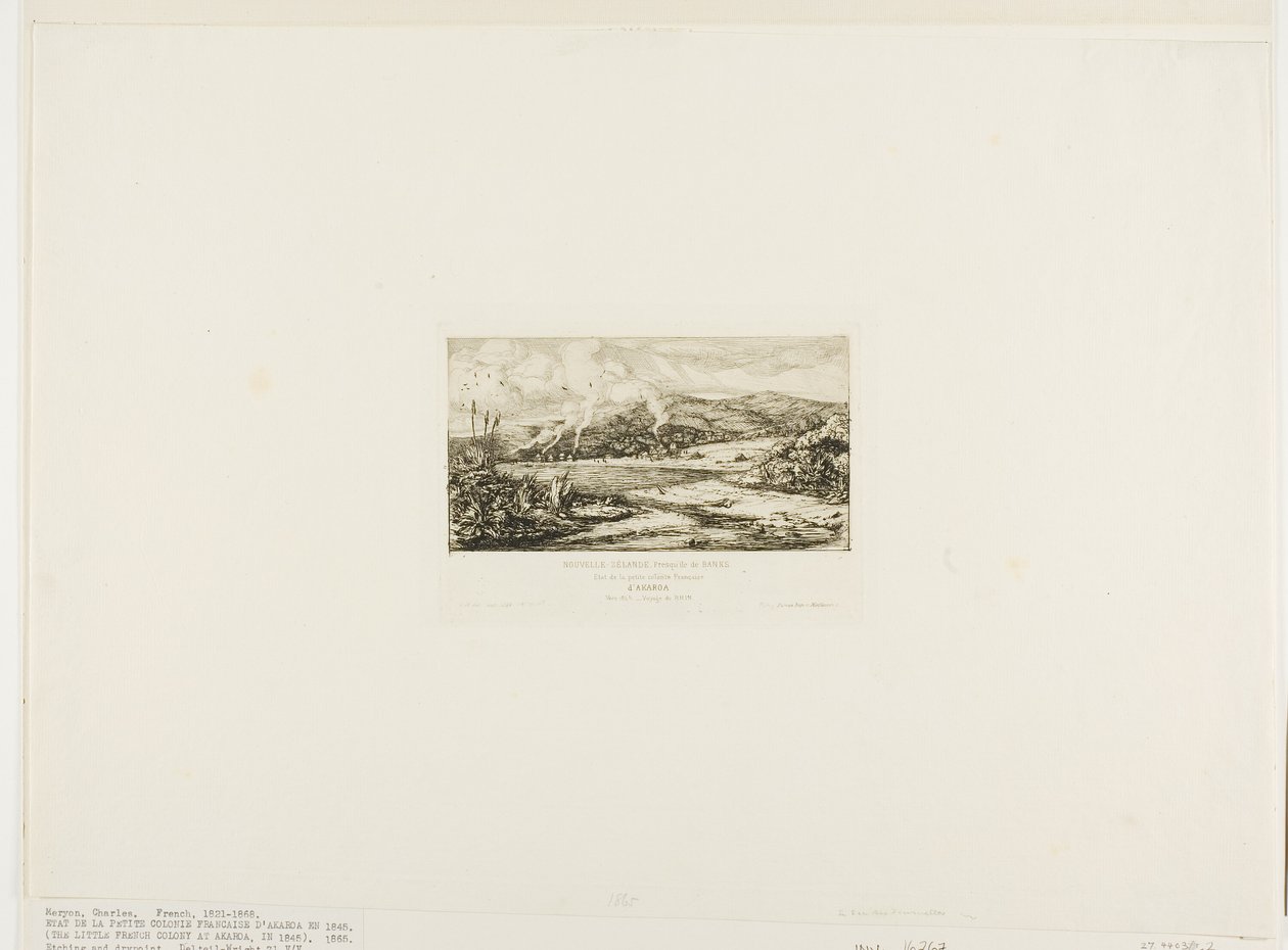 La petite colonie française à Akaroa, 1845 - Charles Meryon