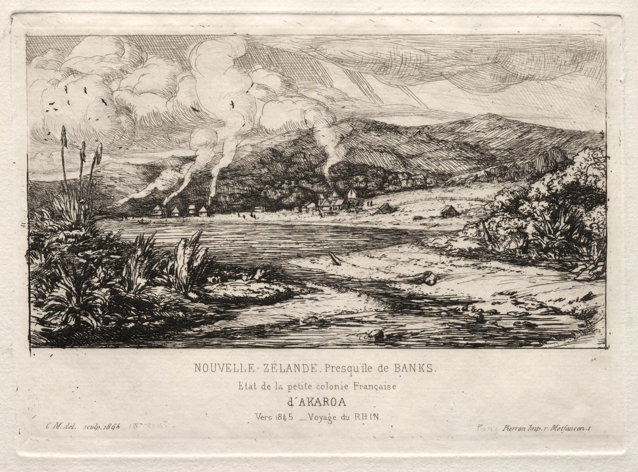 La petite colonie française à Akaroa, 1845 - Charles Meryon