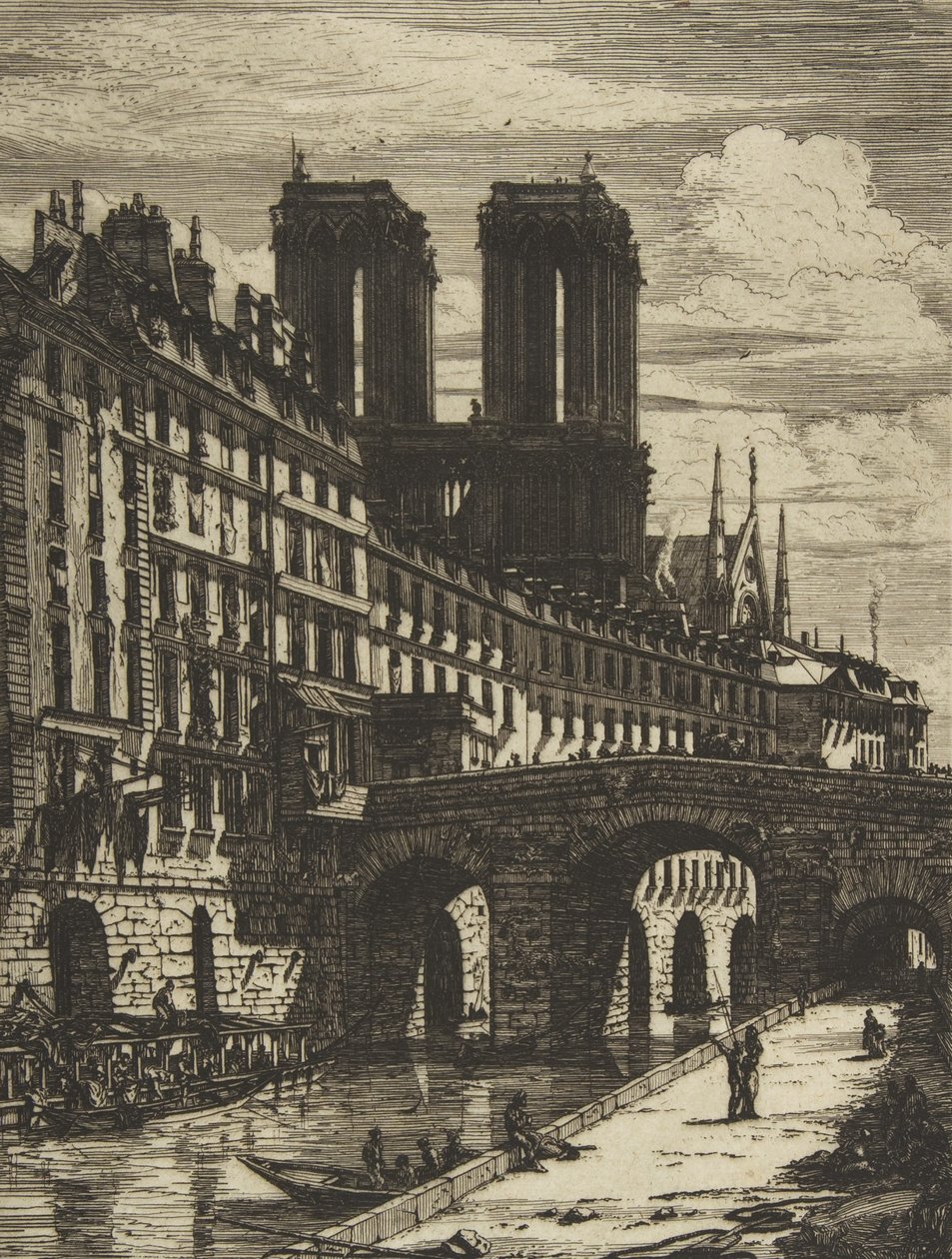 Le Petit Pont, Paris, 1850 et plus tard - Charles Meryon