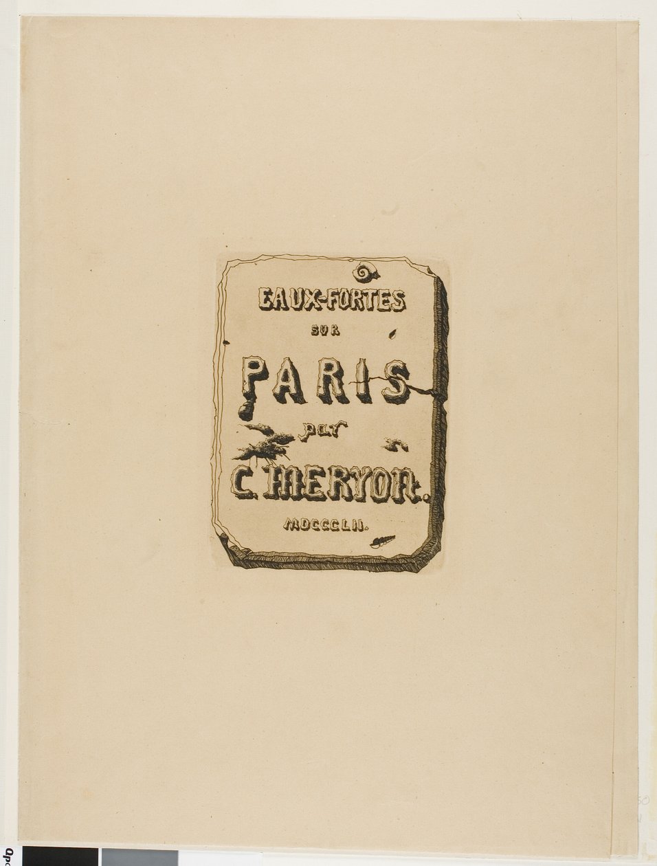 Page de titre pour Eaux-Fortes sur Paris - Charles Meryon