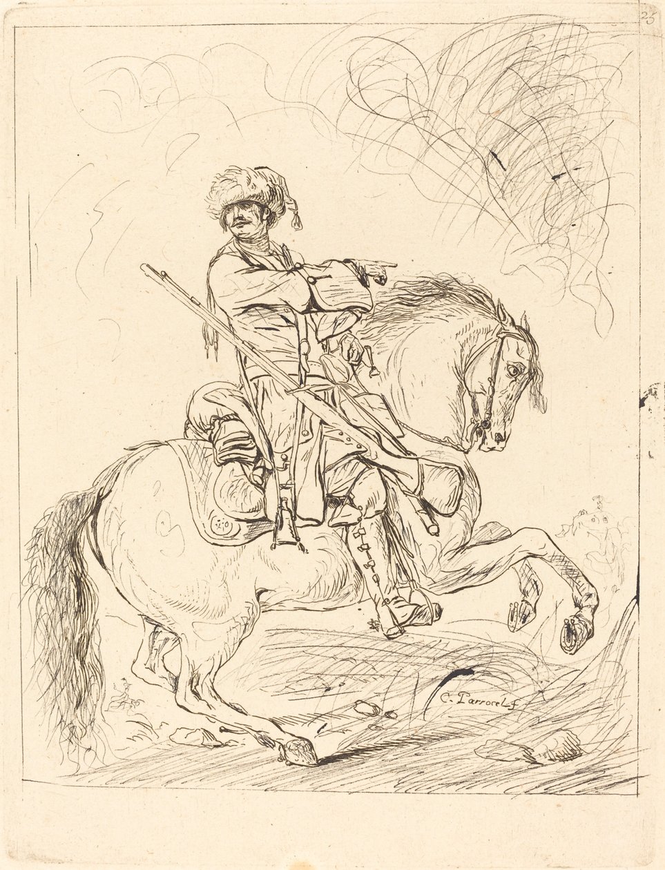 Un dragon à cheval - Charles Parrocel