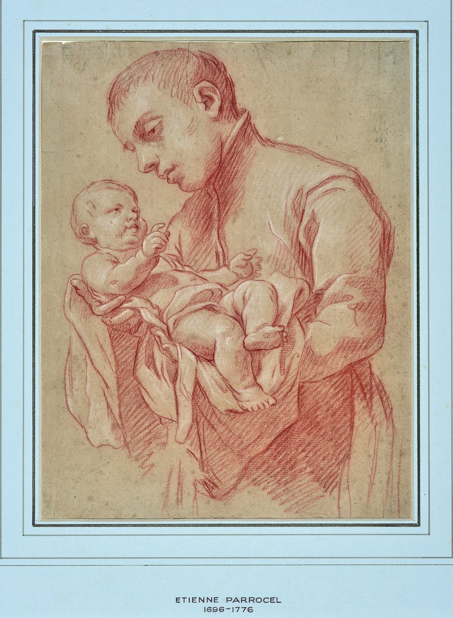 Jeune religieux tenant un enfant - Charles Parrocel