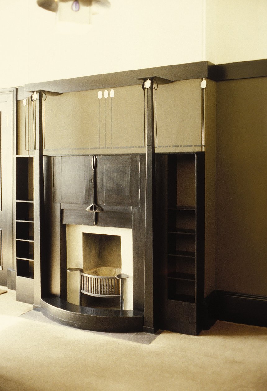 Cheminée peinte en noir, c.1914-c.1928 - Charles Rennie Mackintosh
