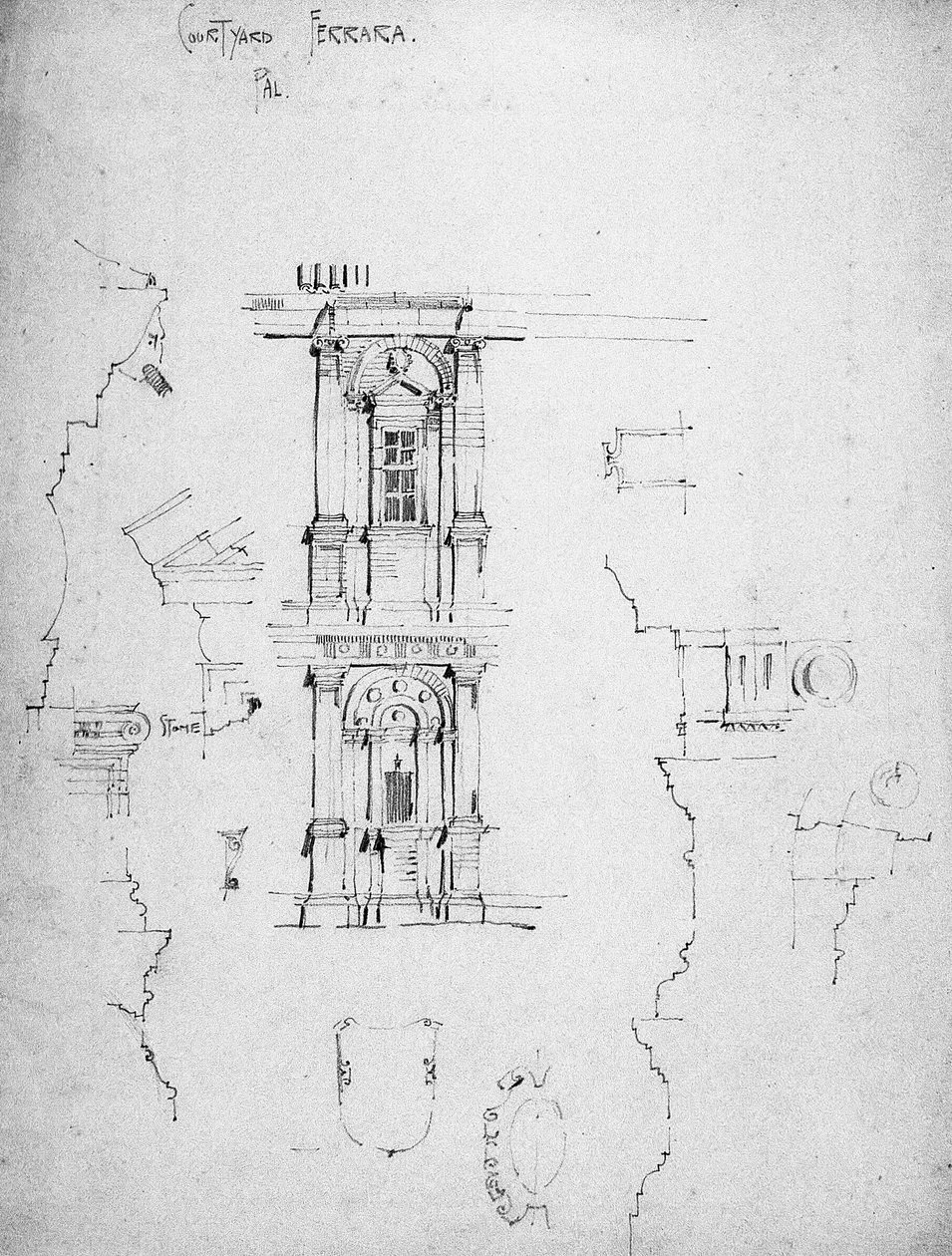 Cour du palais, Ferrare, 1891 - Charles Rennie Mackintosh