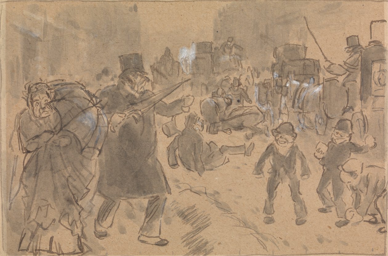 Scène de rue - Charles Samuel Keene