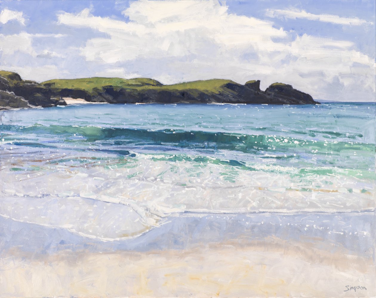 Mer de Clachtoll, 2017 (huile sur toile) - Charles Simpson