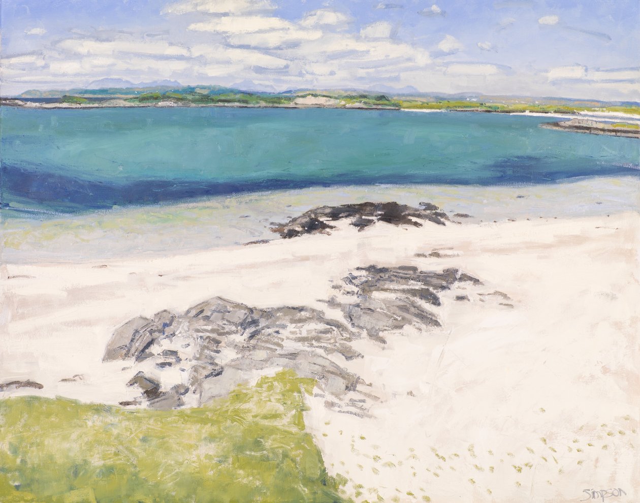 Traigh Morning, 2016 (huile sur toile) - Charles Simpson