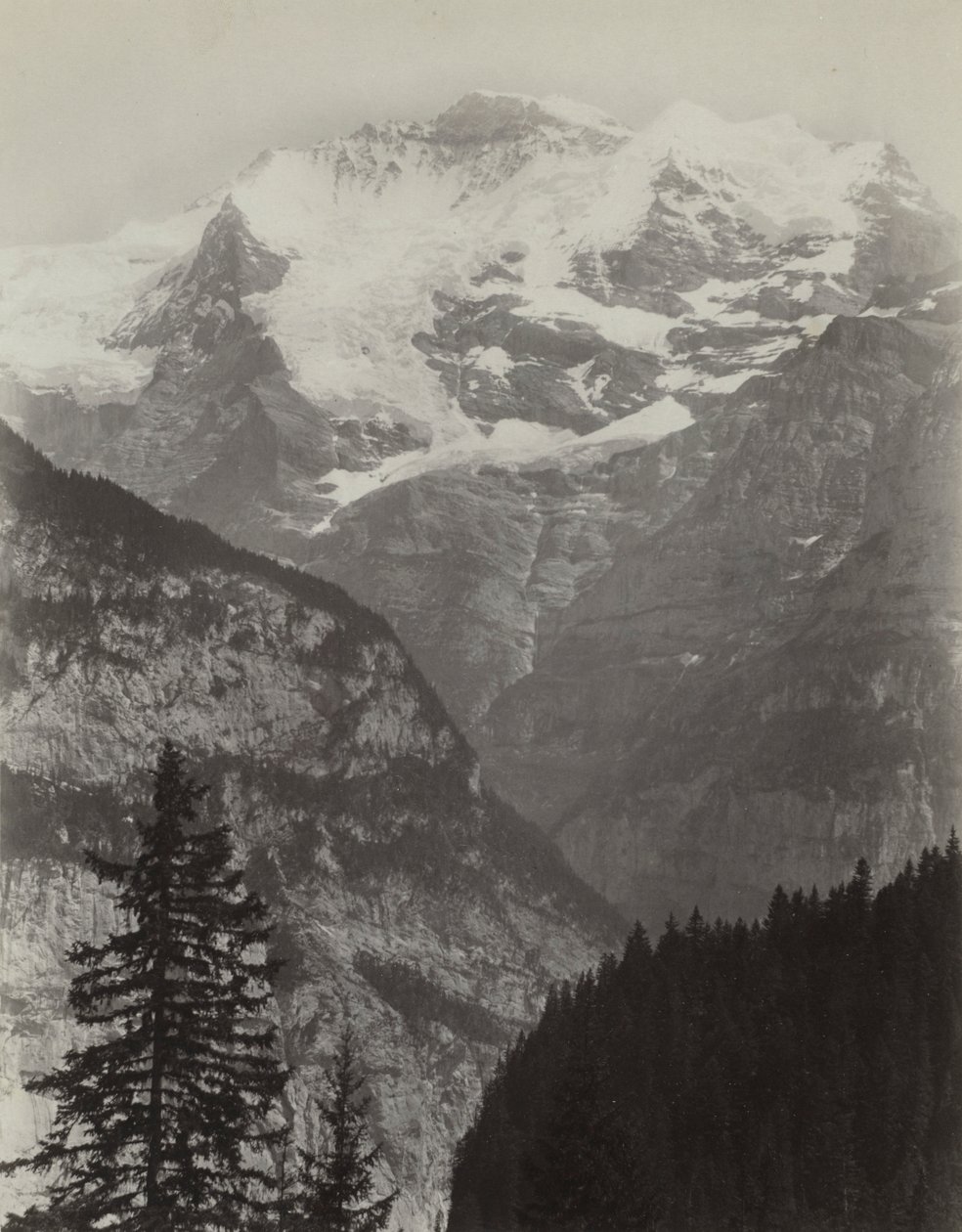 Jungfrau, vue de Mürren, Suisse, vers 1860s - Charles Soulier