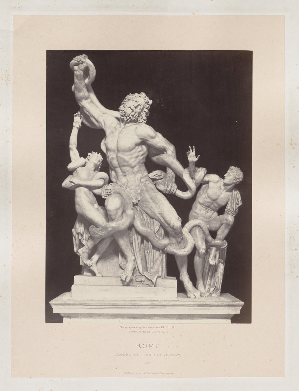 Rome : Groupe de Laocoon Vatican, vers 1860 - Charles Soulier