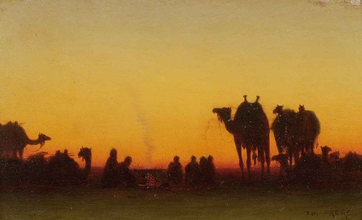 Près du feu de camp - Charles Theodore Frere