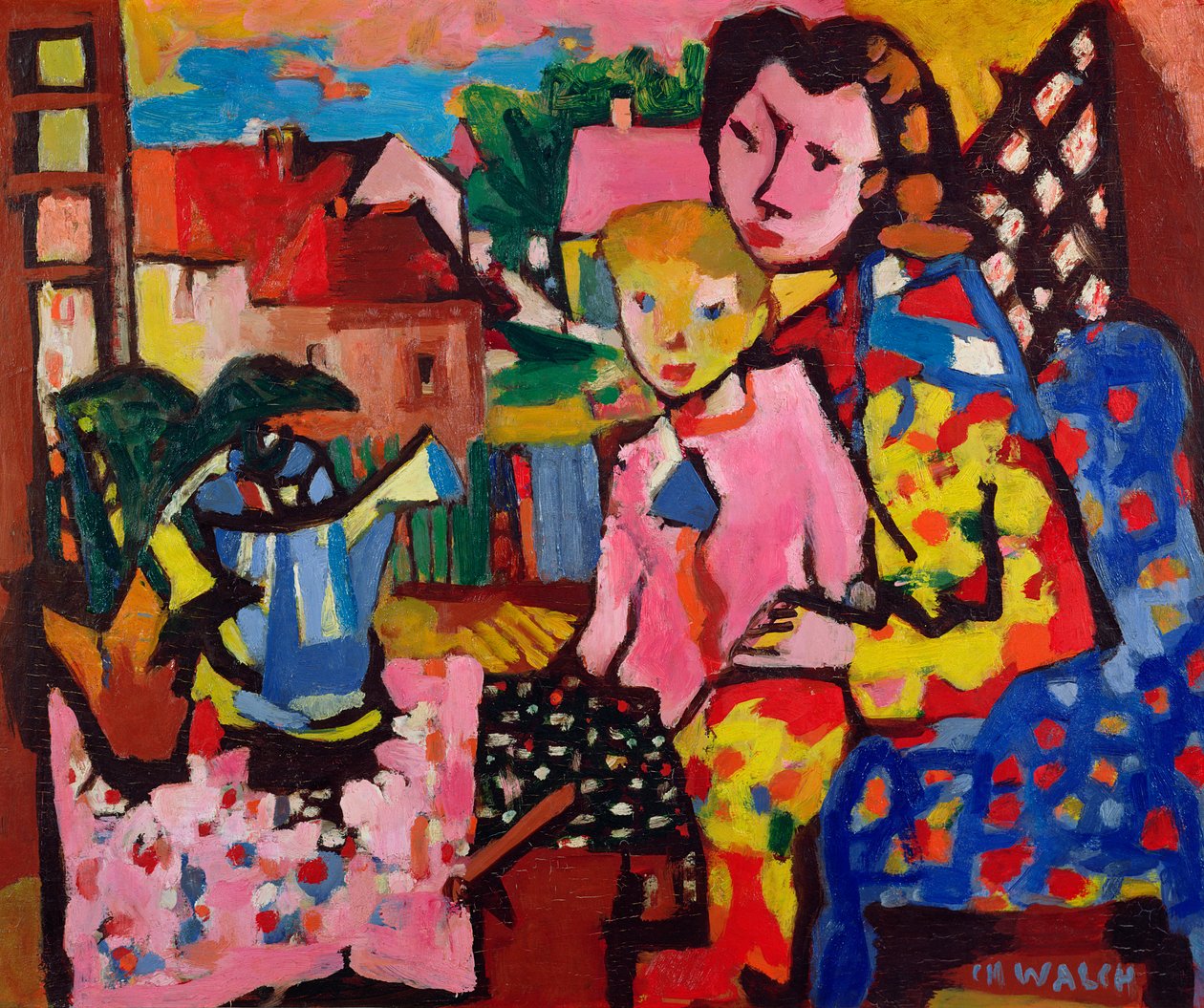 Mère et jeune garçon - Charles Walch