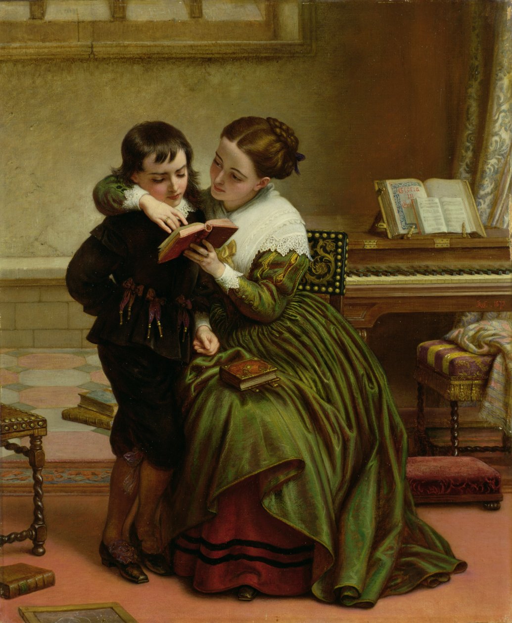 George Herbert et sa mère - Charles West Cope