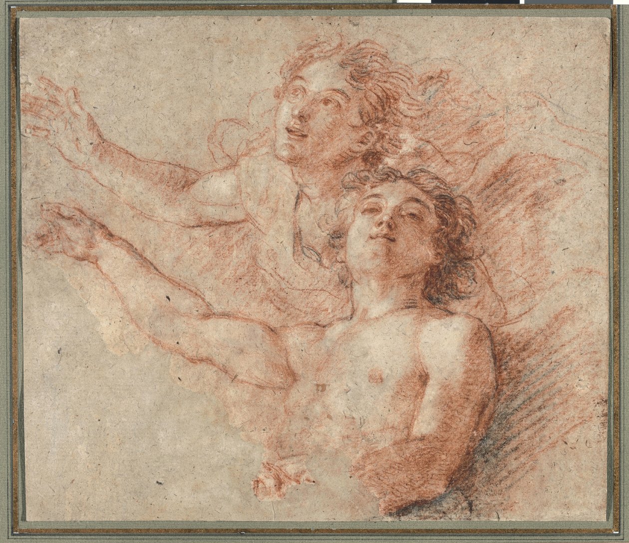 Deux anges en vol - Charles de la Fosse