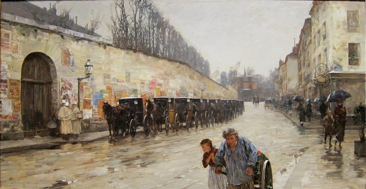 Une averse, rue Bonaparte - Childe Hassam