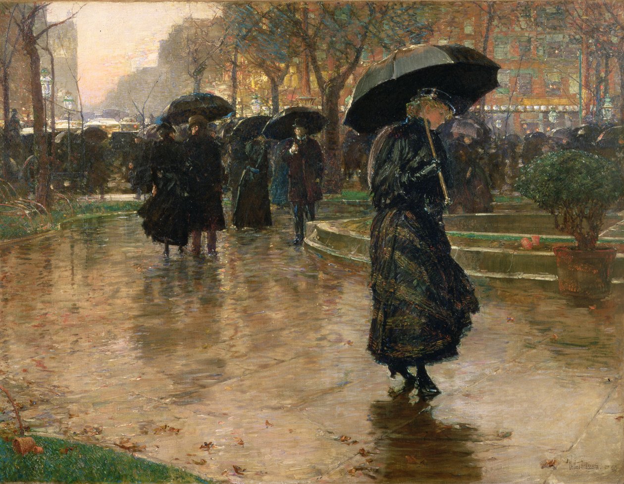 Tempête de Pluie, Union Square - Childe Frederick Hassam