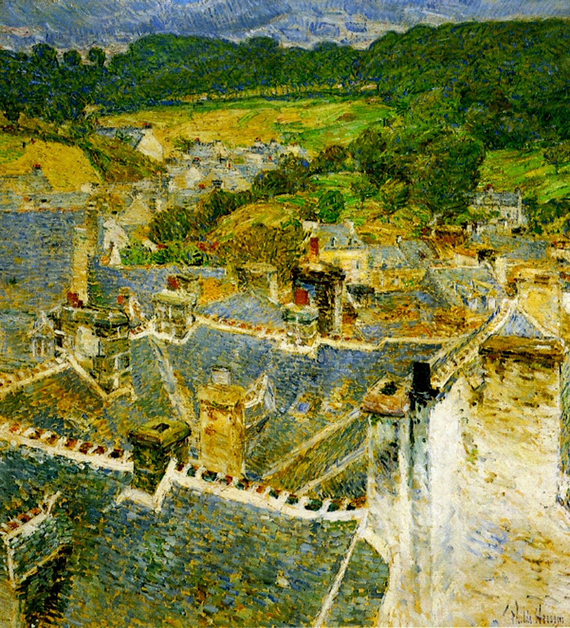 Toits, Pont-Aven, Bretagne - Childe Frederick Hassam