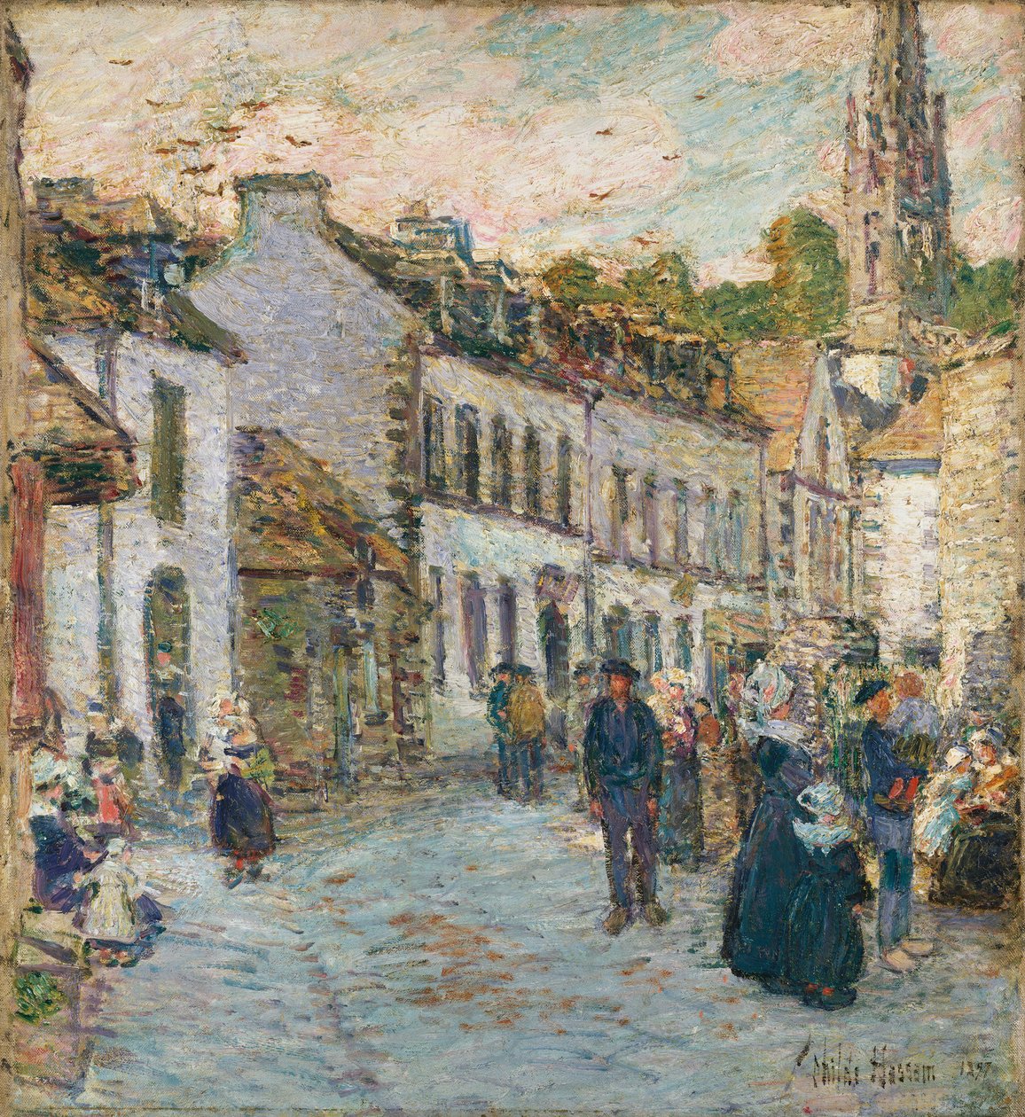 Rue à Pont Aven - Soir - Childe Frederick Hassam