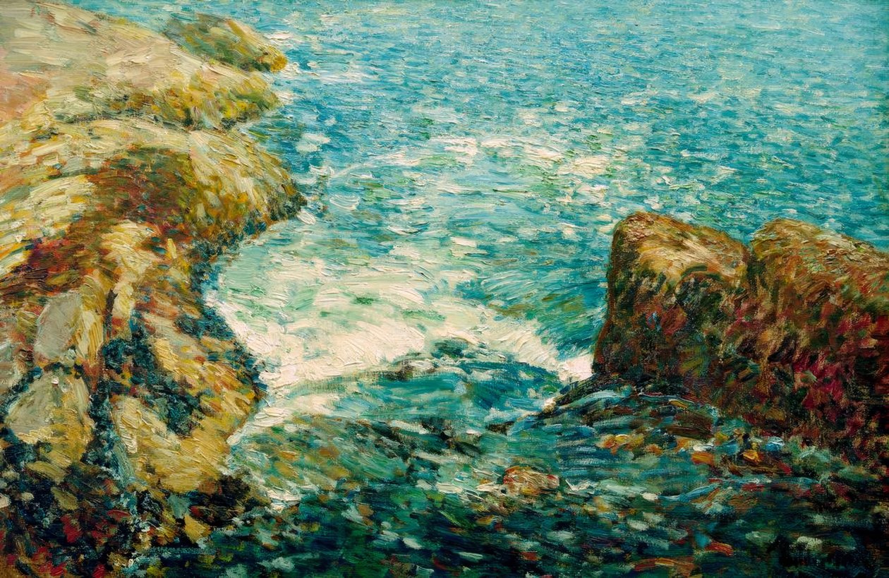 Brandung und Felsen - Childe Hassam