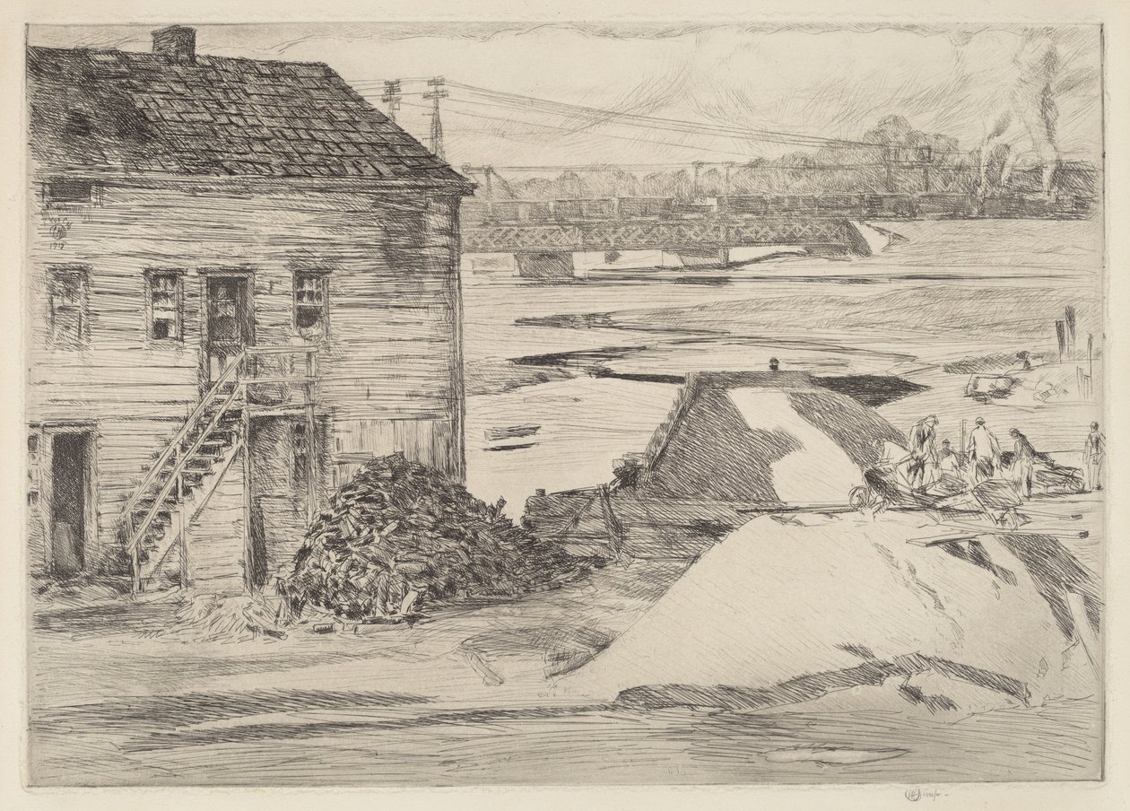 Marée Basse, Pont de Cos Cob - Childe Hassam