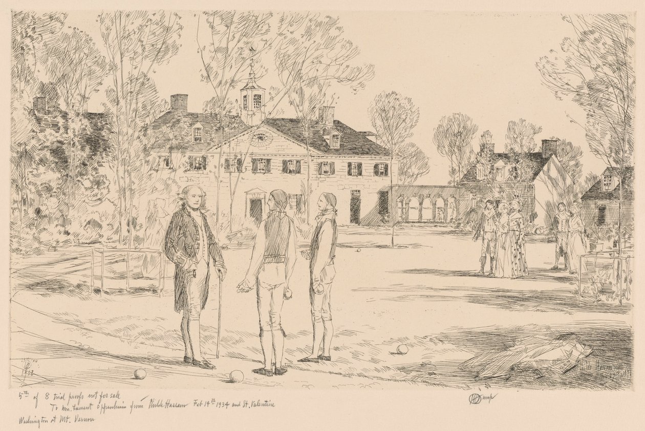 Washington à Mt. Vernon - Childe Hassam